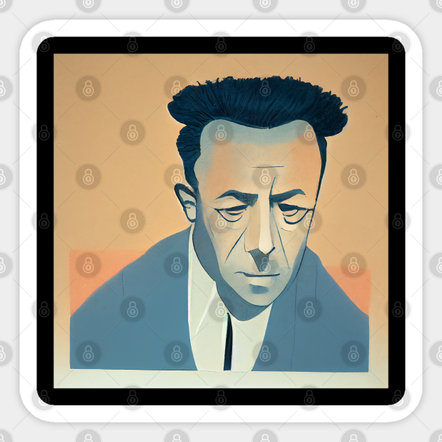Albert Camus Cartoon style Albert Camus Sticker TeePublic